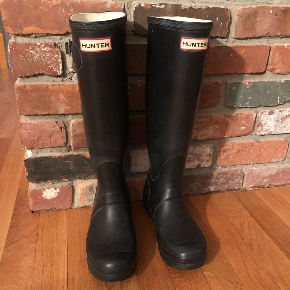 Matte Black Womens Hunter Rain Boots